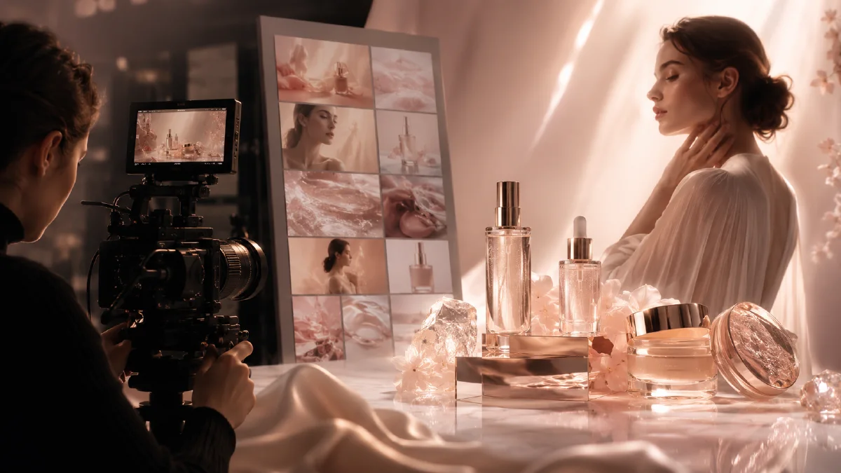 Luxury Skincare Brand Film Workflow with AI Storyboards