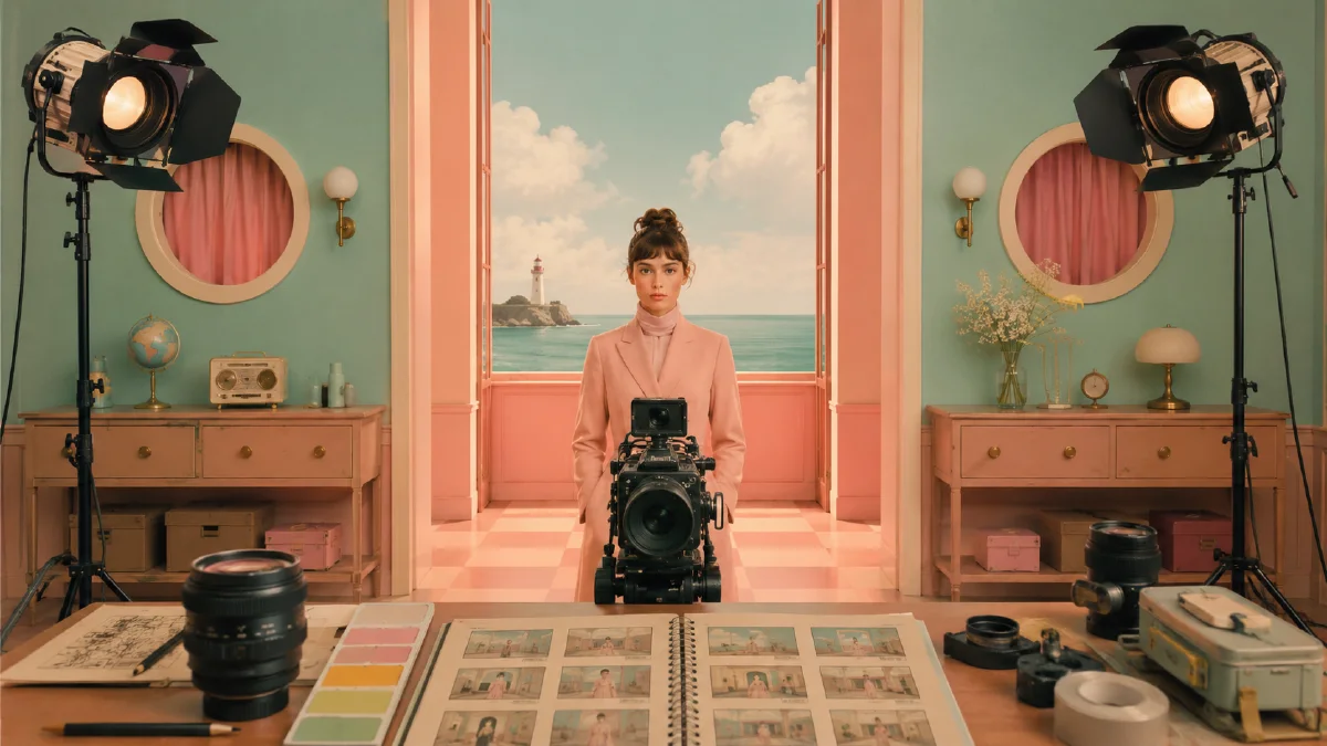 Wes Anderson Style AI Prompts: Symmetry, Pastels, and Set Design