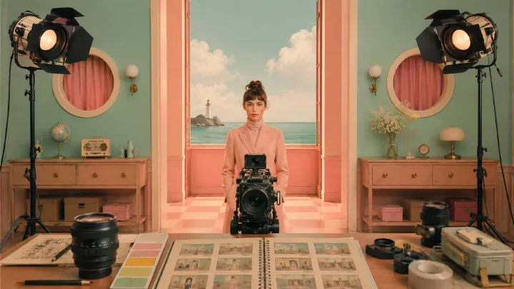 Wes Anderson Style AI Prompts: Symmetry, Pastels, and Set Design cover image
