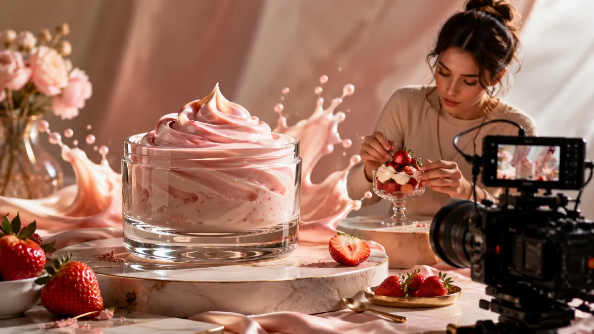 AI Cream Food Commercial: Storyboard a Sensory Product Video