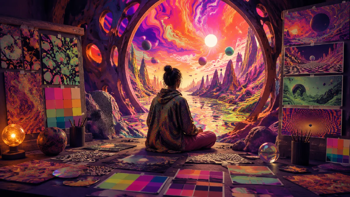 Psychedelic Style AI Prompts: Control Acid Color, Warped Space, and Pattern