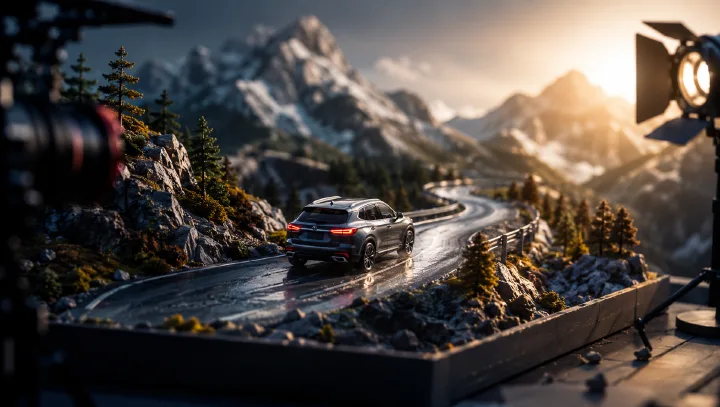 AI Miniature Landscape Car Commercial: Build a Cinematic Diorama Ad cover image