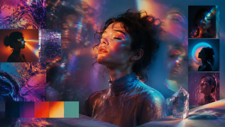 Psychedelic Photography AI Prompts: Prism Light, Color Trails, and Dream Portraits cover image