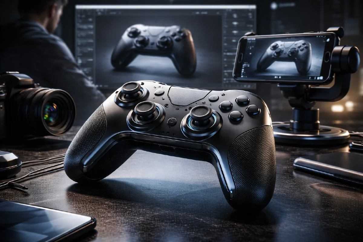 AI Game Controller Product CG Workflow for Images and Video