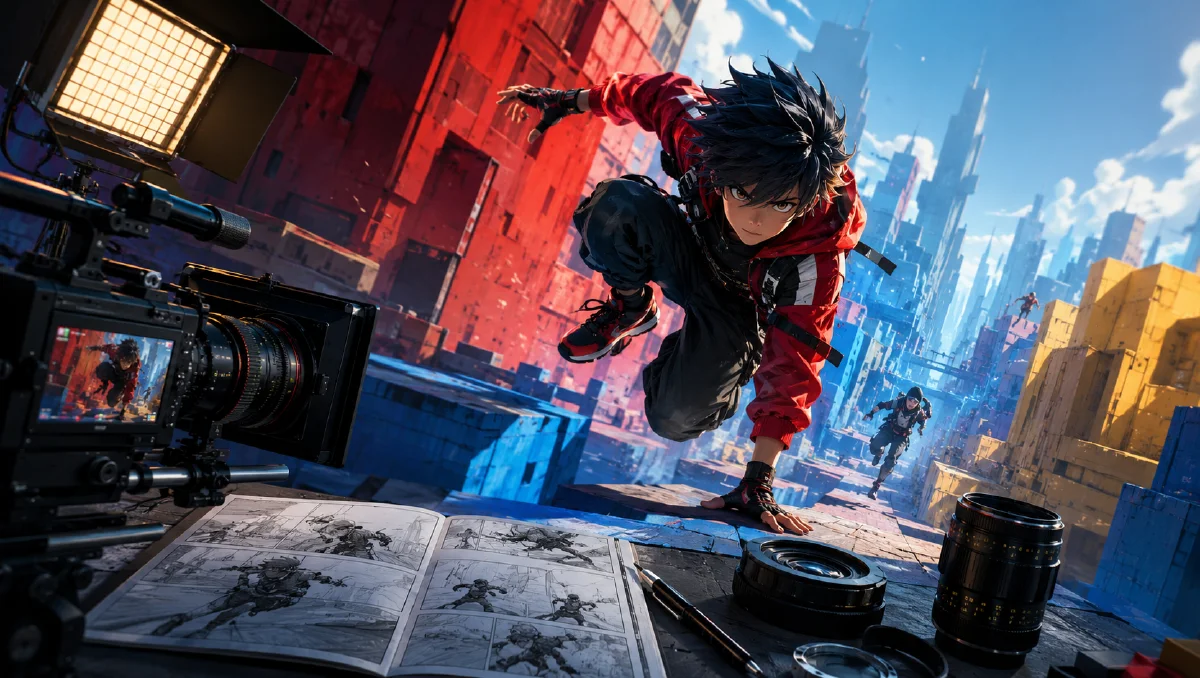 AI 3D Parkour Video Workflow for High-Speed Anime Action