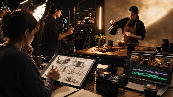 AI Coffee Brand Ad Workflow From Storyboard to Finished Spot cover image