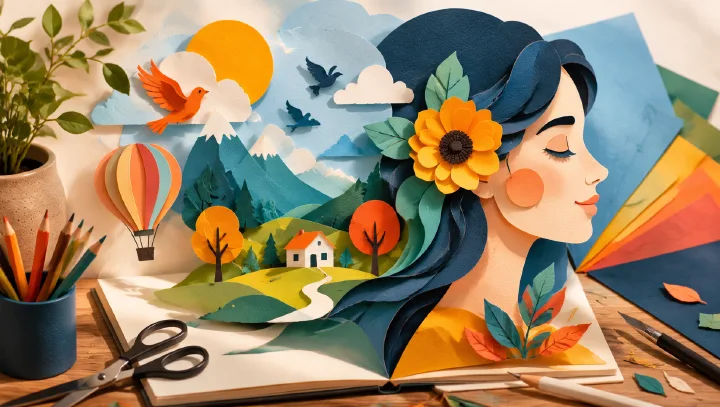 Paper Cutout Clip Art AI Prompts: Build Warm Layered Illustrations cover image