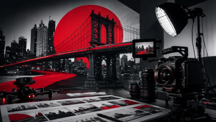Red Black White AI City Promo Video Workflow cover image