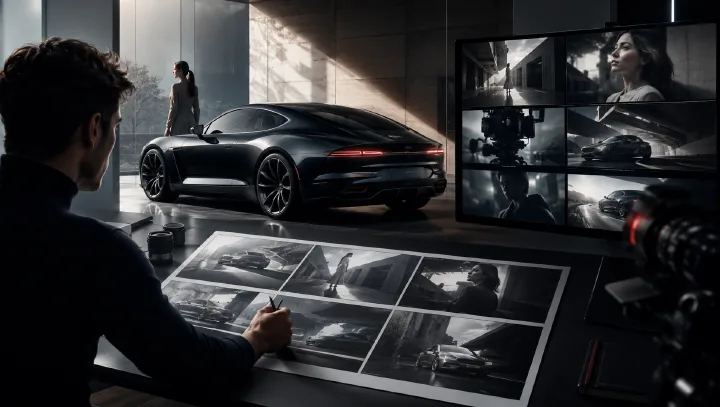 Luxury Car Brand Film Storyboard with AI cover image