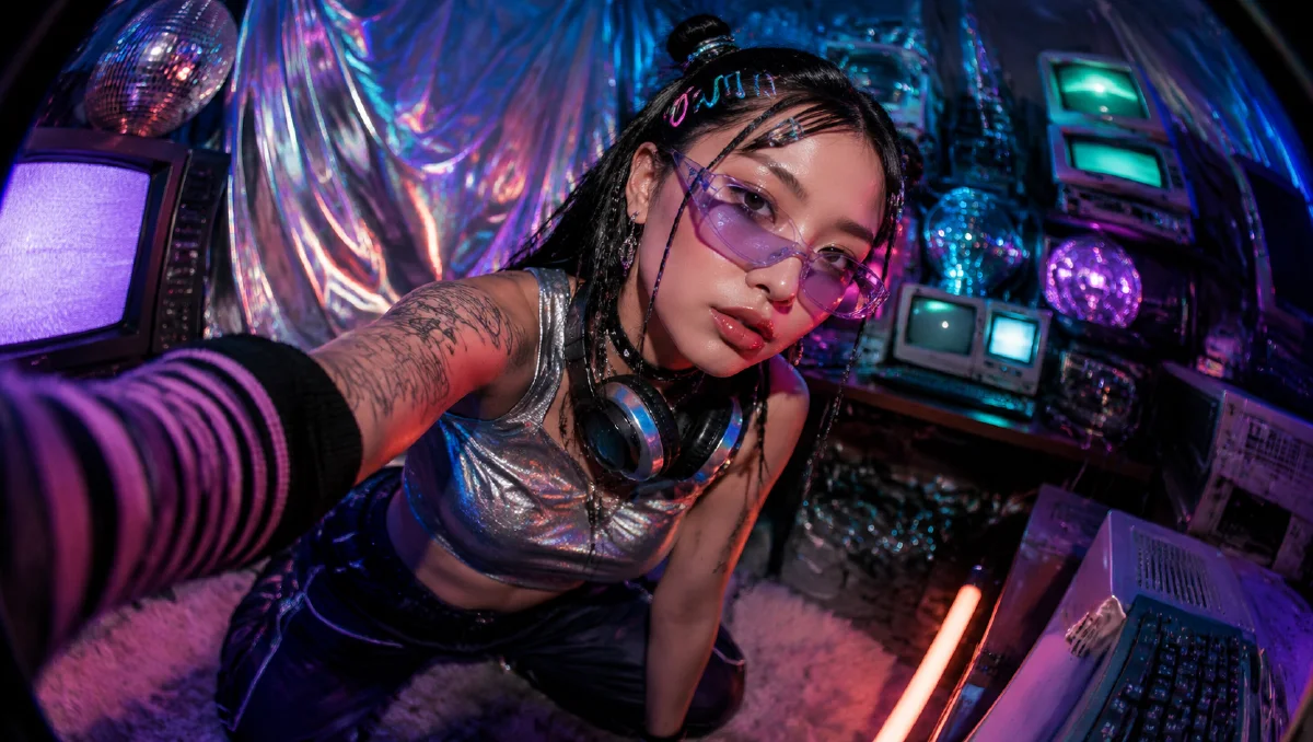 Y2K AI Style Prompts: Digital Flash, Fisheye, Rave Color, and Retro Tech